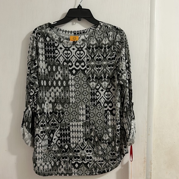 NWT Ruby Rd Comfort Zone Abstract Patchwork Printed woman pullover blouses. Sz M - Picture 8 of 11